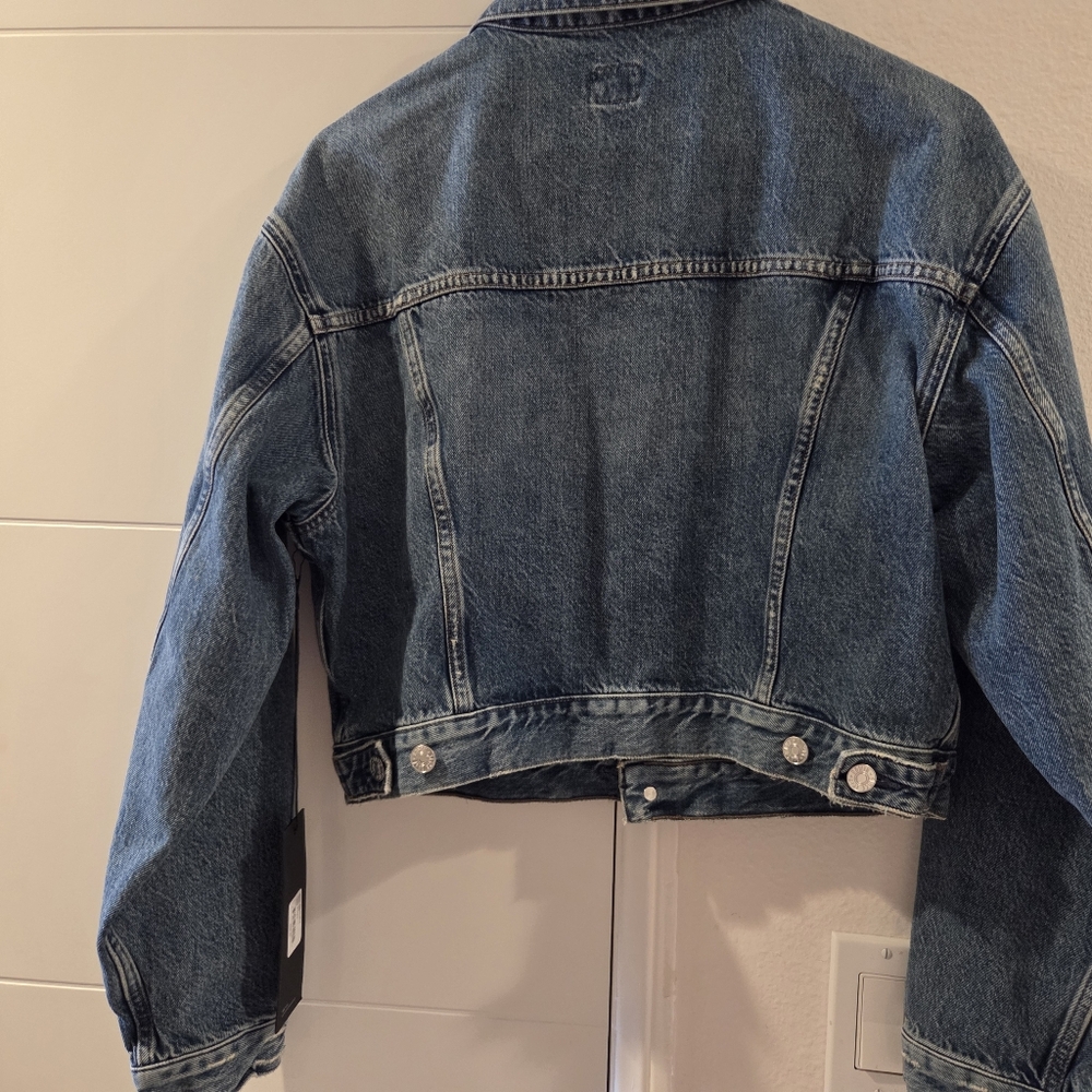 NWT Edwin Blue Denim Cropped Jacket - Picture 10 of 13